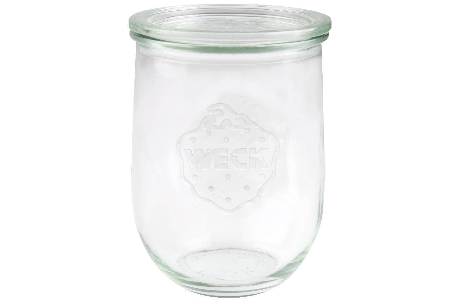 WECK Rundrandglas Tulpe 1 l mit Deckel 100mm  mit 100 mm Deckel, ohne Ringe und Klammern Füllvolumen 1050 ml, Nennvolumen 1000 ml