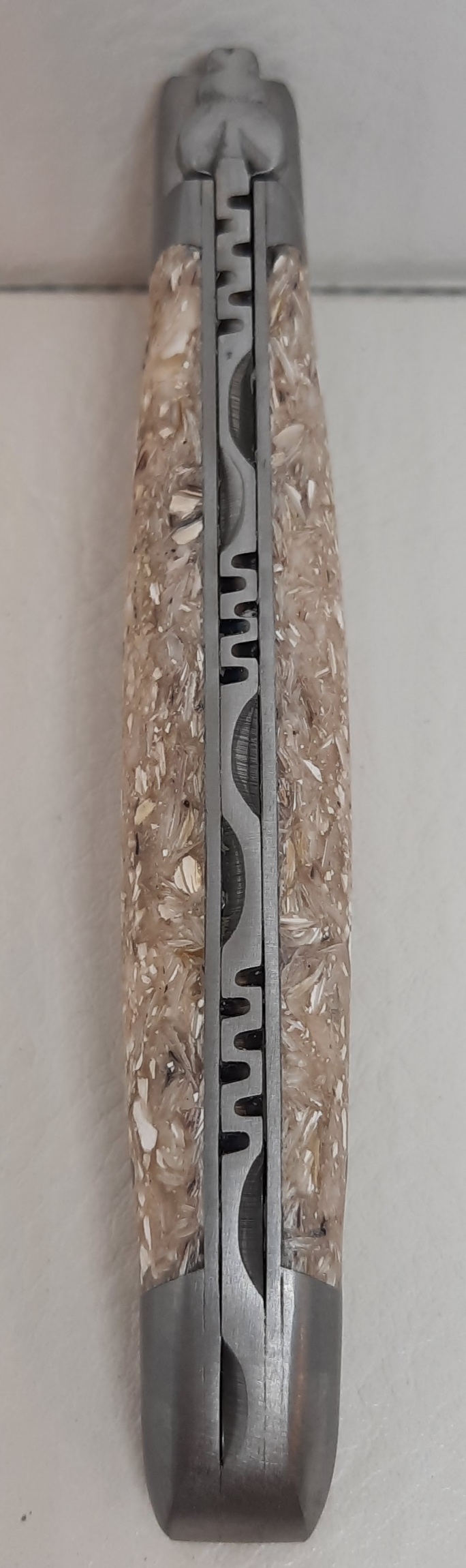 Laguiole Taschenmesser Austernschwanz 12 cm  inox matt Coq Huitre 