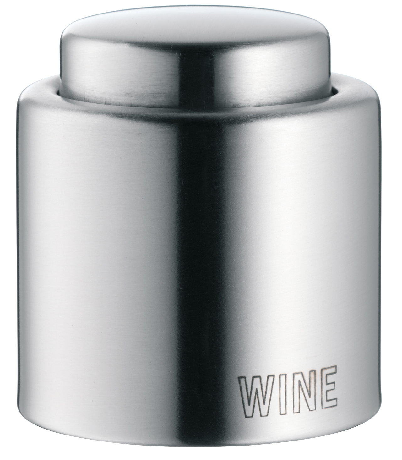 Clever & More Weinflaschenverschluss mit Schriftzug ''Wine'' Cromargan Edelstahl 18/10 mattiert