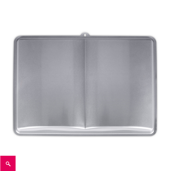 Buchbackform 35 x 24,5 cm / H 5,5 cm Silber Metall – nicht spülmaschinengeeignet 
