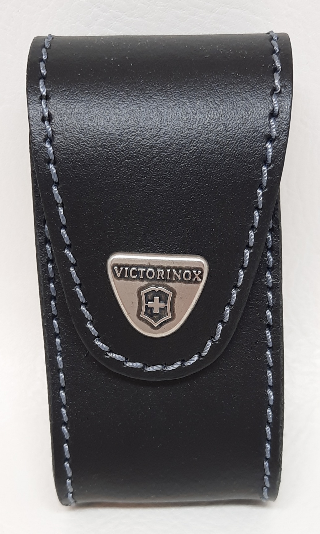 Gürteletui Leder mit Metallklammer schwarz Taschenmessertasche mit Klettverschluss 
