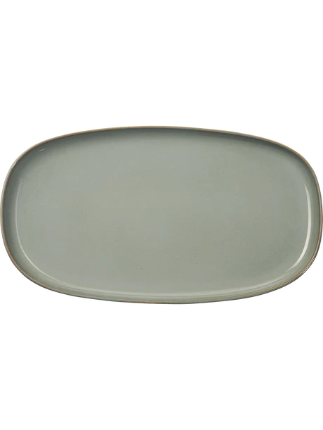 Platte, oval, eucalyptus 31 x 18 cm, H. 2 cm, Keramik, saisons eucalyptus 