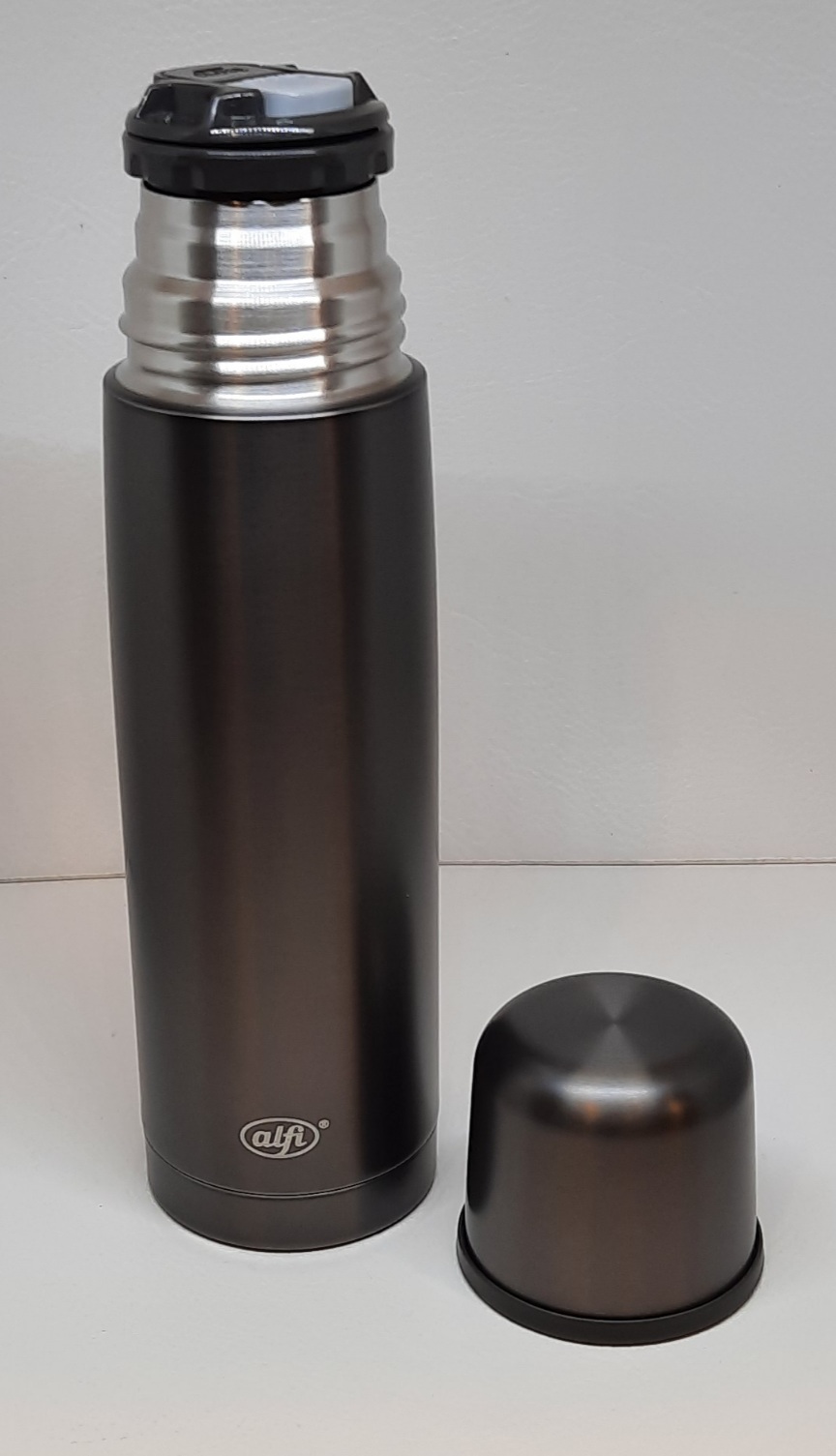 Isolierflasche Perfect automatic grey 0,5l hält 12h heiß,24h kalt 