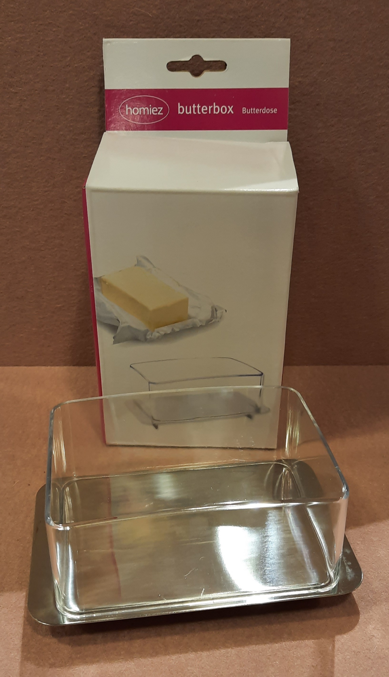 Butterdose Edelstahl mit Kunststoffdeckel für 250g