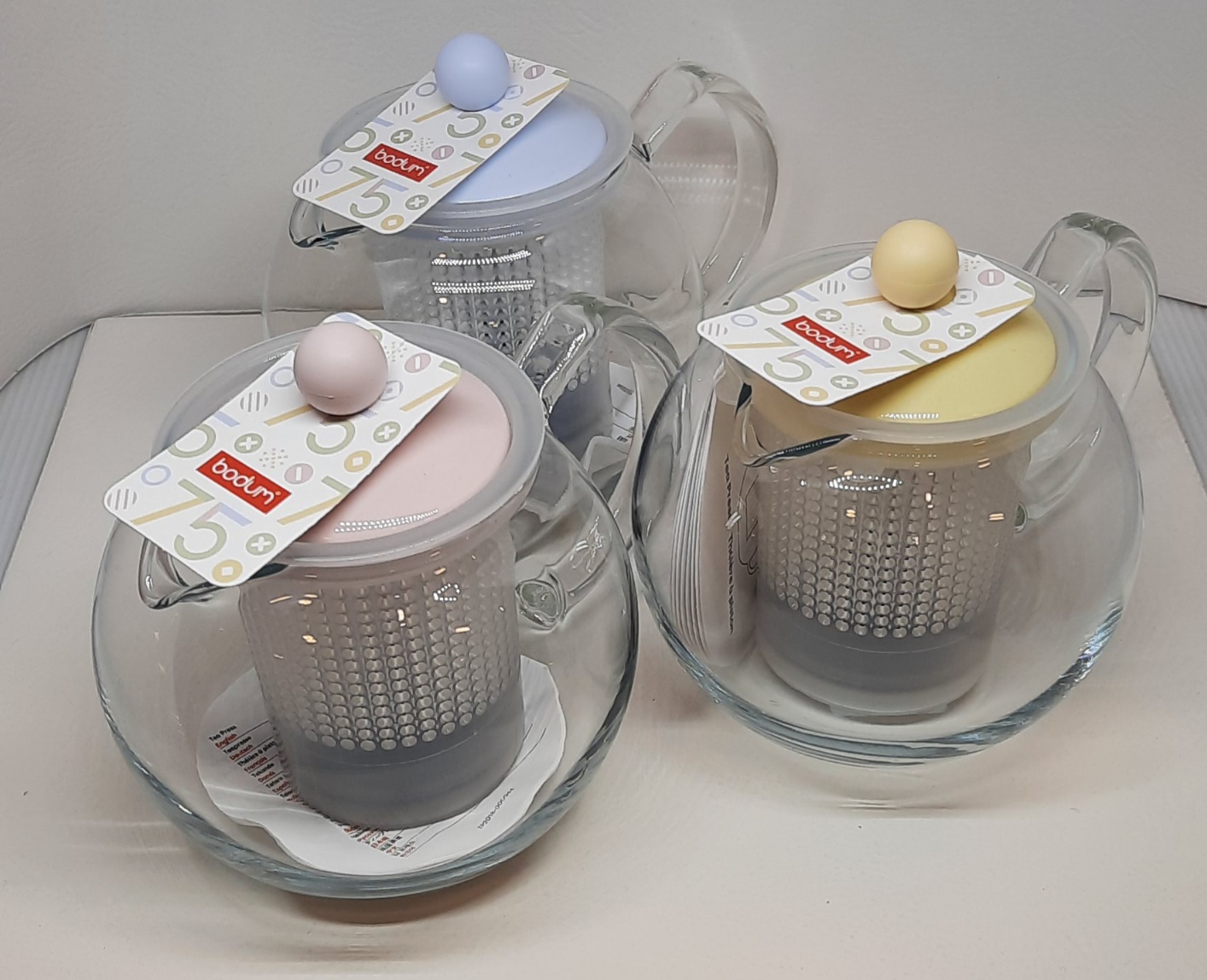  ASSAM Teebereiter mit Glasgriff 0,5l Deckel farblich sortiert!!! Kunststoffeinsatz 