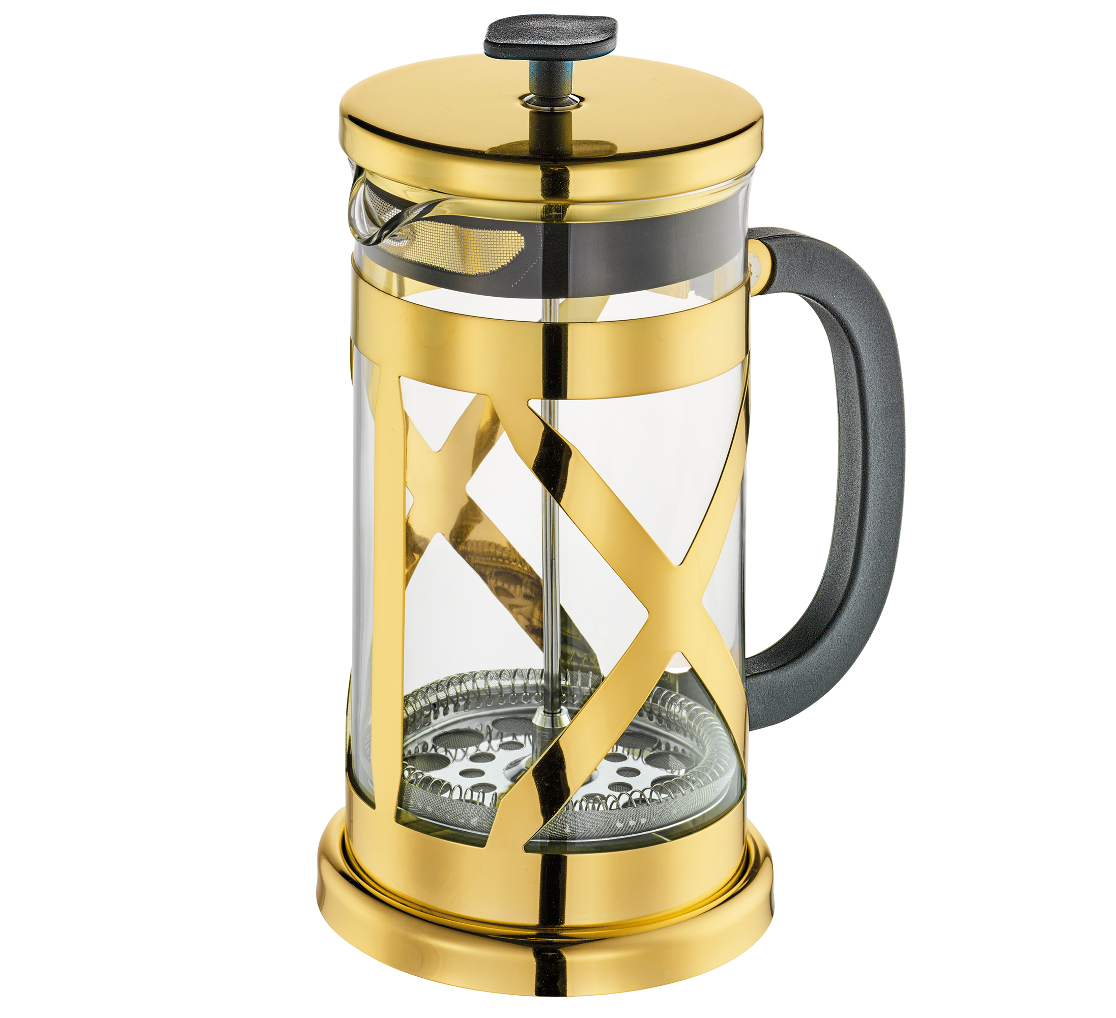 Kaffeebereiter GLORIA ORO 8 Tassen, 1 Liter hitzebeständiges Borosilikatglas, Edelstahl 