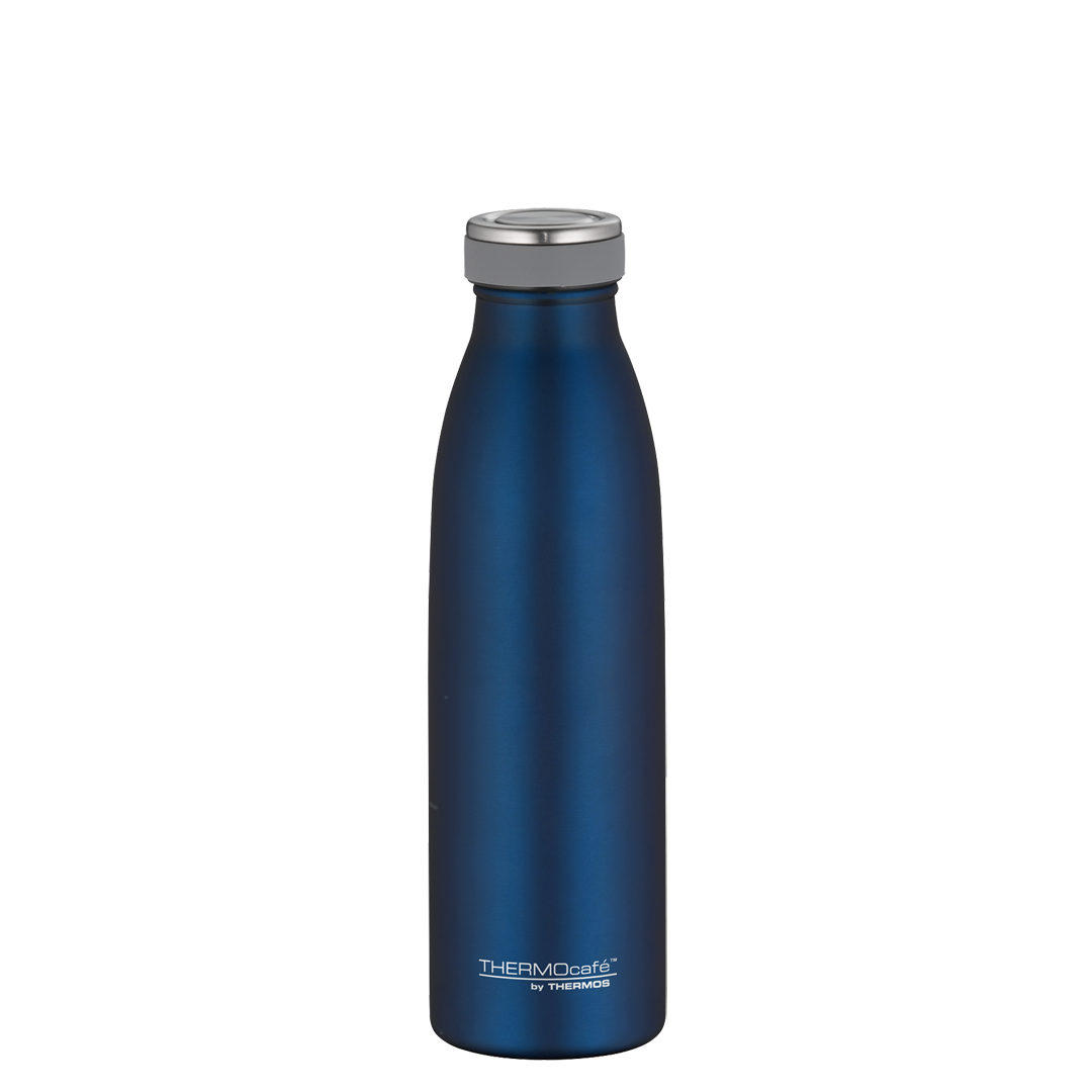 TC Bottle Isolier-Trinkflasche 0,5l saphir blau matt,gummierter Drehverschluss Absolut dicht auch bei Kohlensäure,Thermos