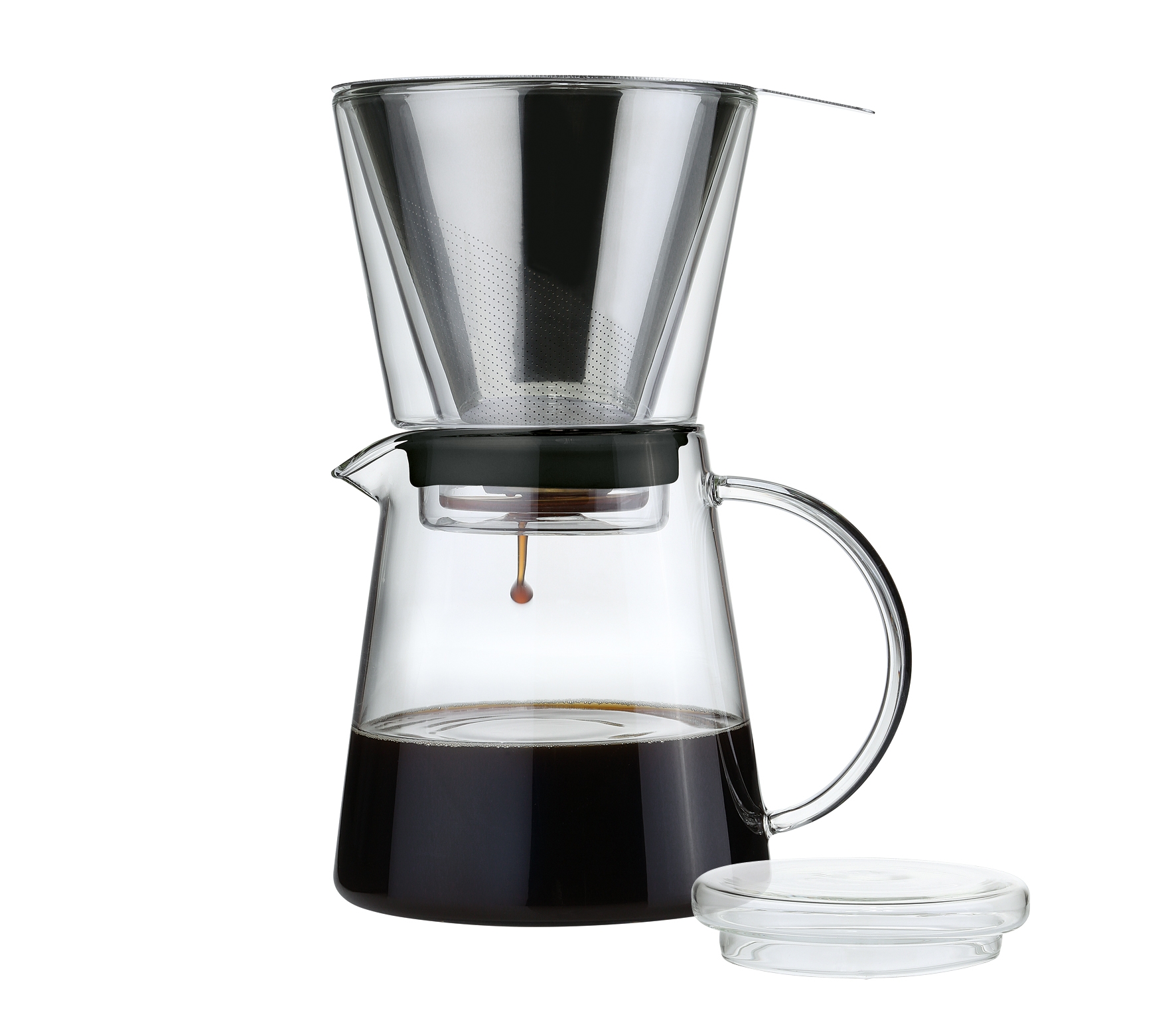 Kaffeezubereiter ''Coffee Drip'' 6 Tassen feinmaschiger Doppelfilter hitzebeständiges Glas 