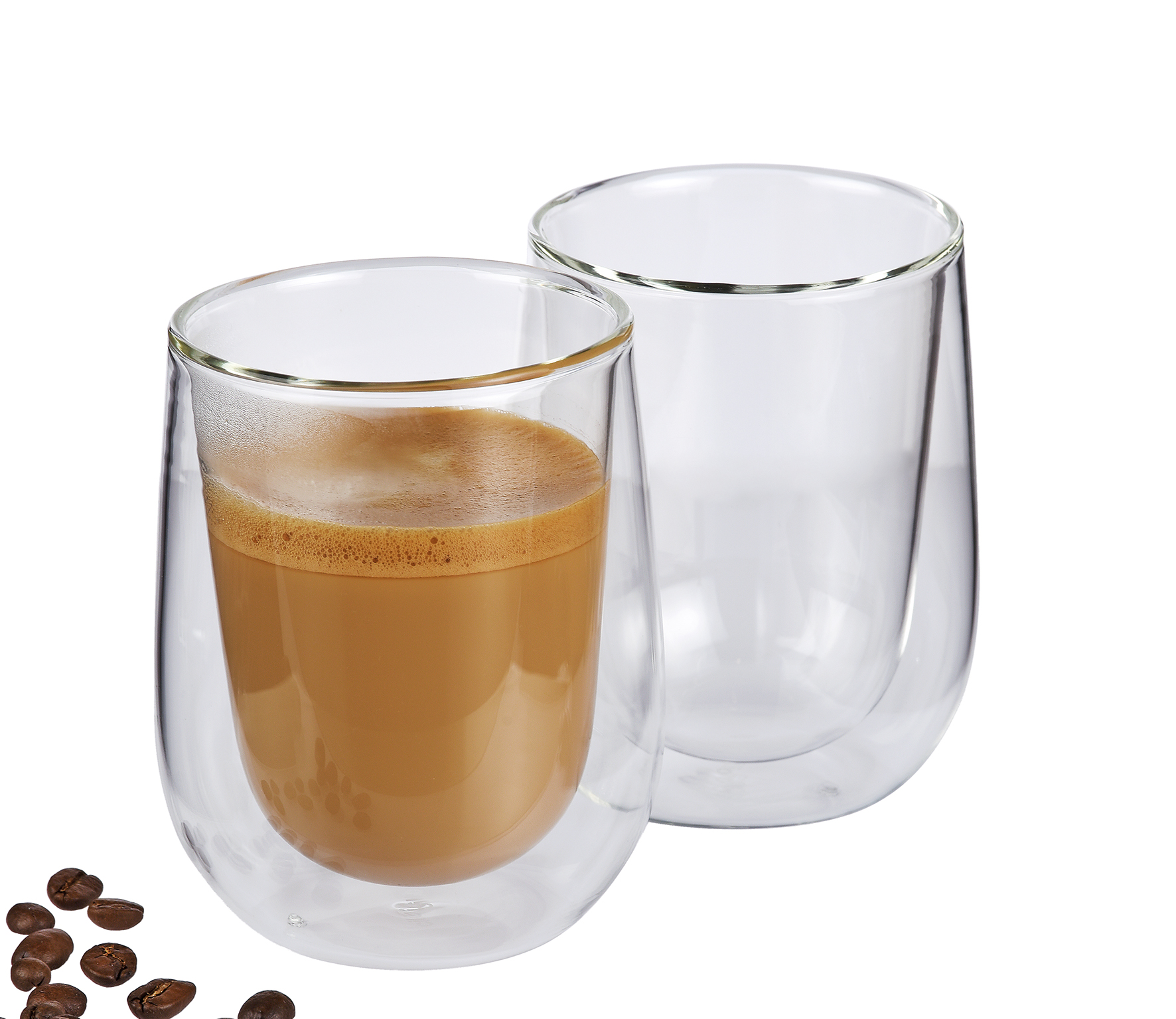 Milchkaffee-Glas VERONA 250 ml / er Set Doppelwandiges Borosilikatglas, hitzebeständig 