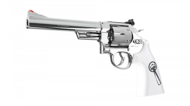 Smith&Wesson 629 Trust Me NKL -WHT Revolver 127mtr/sek, 3,0 Joule, 4,5mm, CO2, BB´s, 6 Schuss 