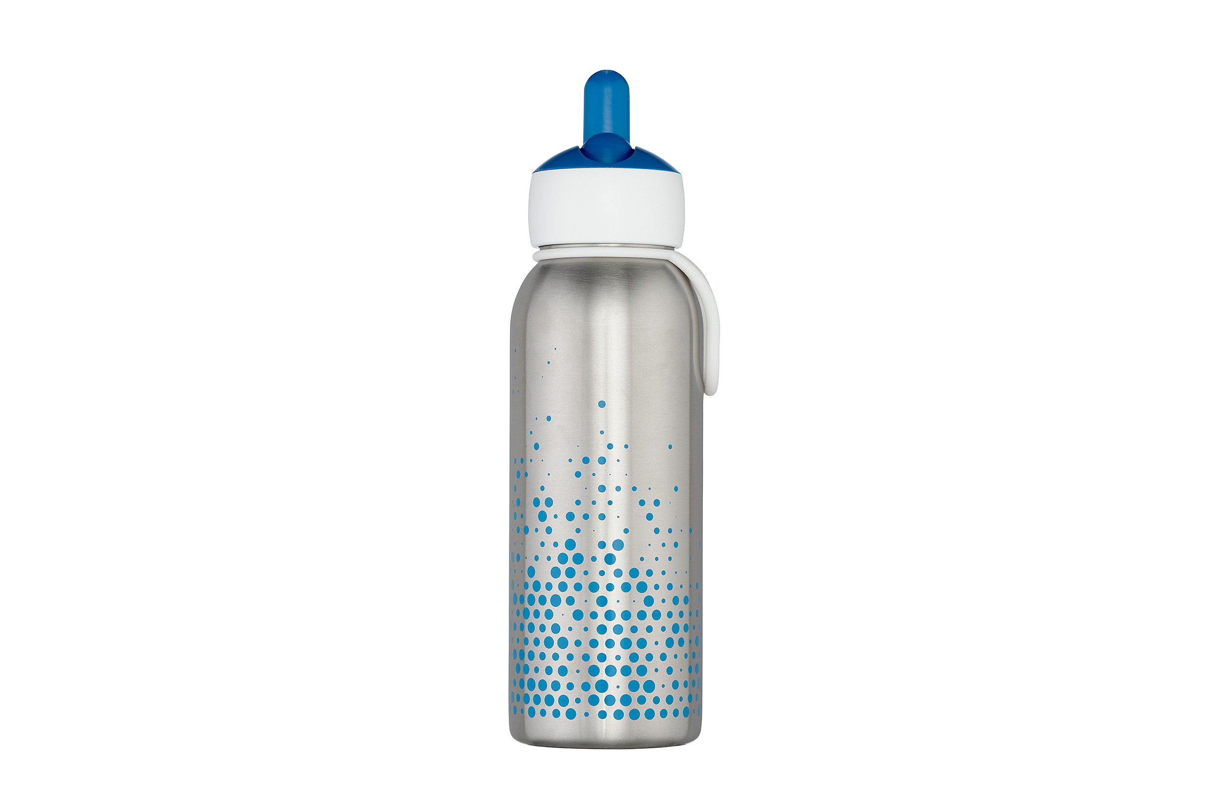 Kinder Thermoflasche flip-up campus 350 ml - blue Hochklappen und trinken! hält 9h heiss & 12h kalt für Sprudelwasser geeignet,Doppelwandiger Edelstah
