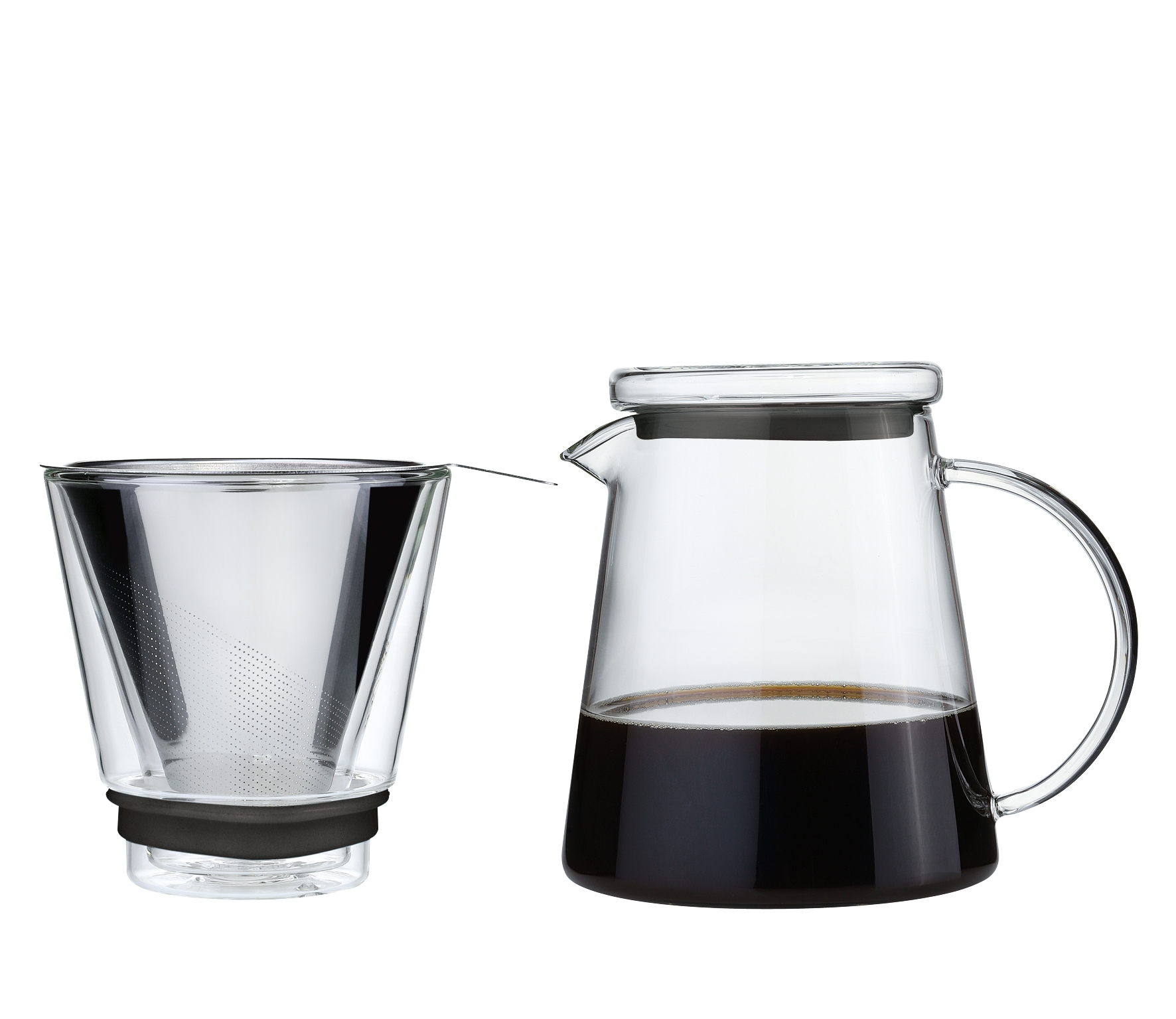 Kaffeezubereiter ''Coffee Drip'' 6 Tassen feinmaschiger Doppelfilter hitzebeständiges Glas 