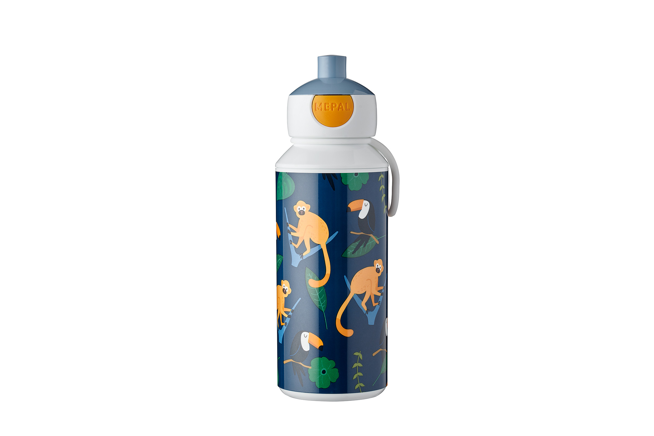 Trinkflasche pop-up campus 400 ml - jungle Einfache Handhabung für Kinder Garantiert Auslaufsicher,Spülmaschinengeeignet