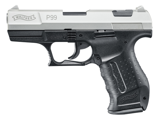 Walther P99, Schlitten mit Nickel Finish, 9mm PAK 15 Schuss, Single/Double Action,  