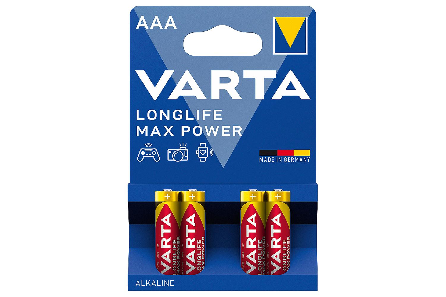 VARTA LONGLIFE Max Power AAA Batterie Stückpreis Langlebig und leistungsstark vor allem in Geräten mit konstantem und geringem Energiebedarf