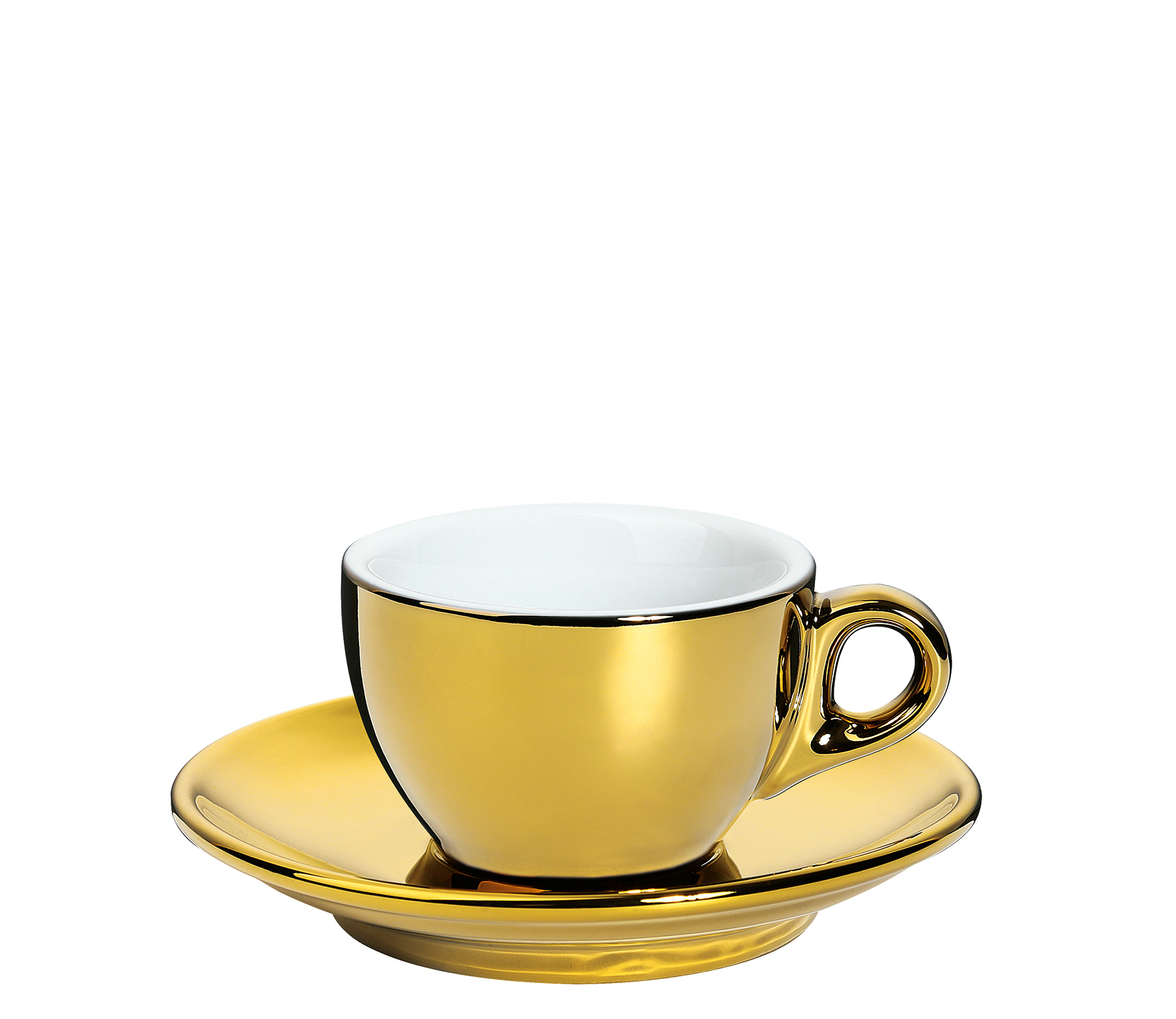 Espressotasse ROMA gold mit Untertasse  spülmaschinengeeignet lebensmittelgerecht Porzellan, extra dickwandig,, Inhalt 50ml