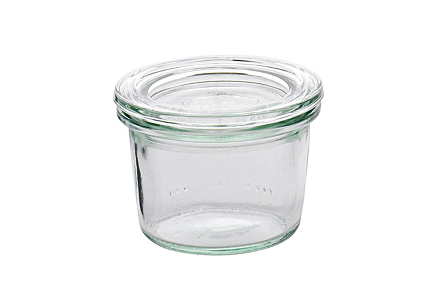 Mini-Sturzglas 80 ml, Ø 6 cm, H 4,5 cm  mit Deckel, ideal auch für Desserts 