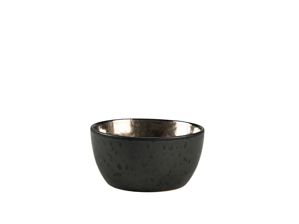 Bowl 14 cm black/bronze Steingut, Spülmaschienengeignet 