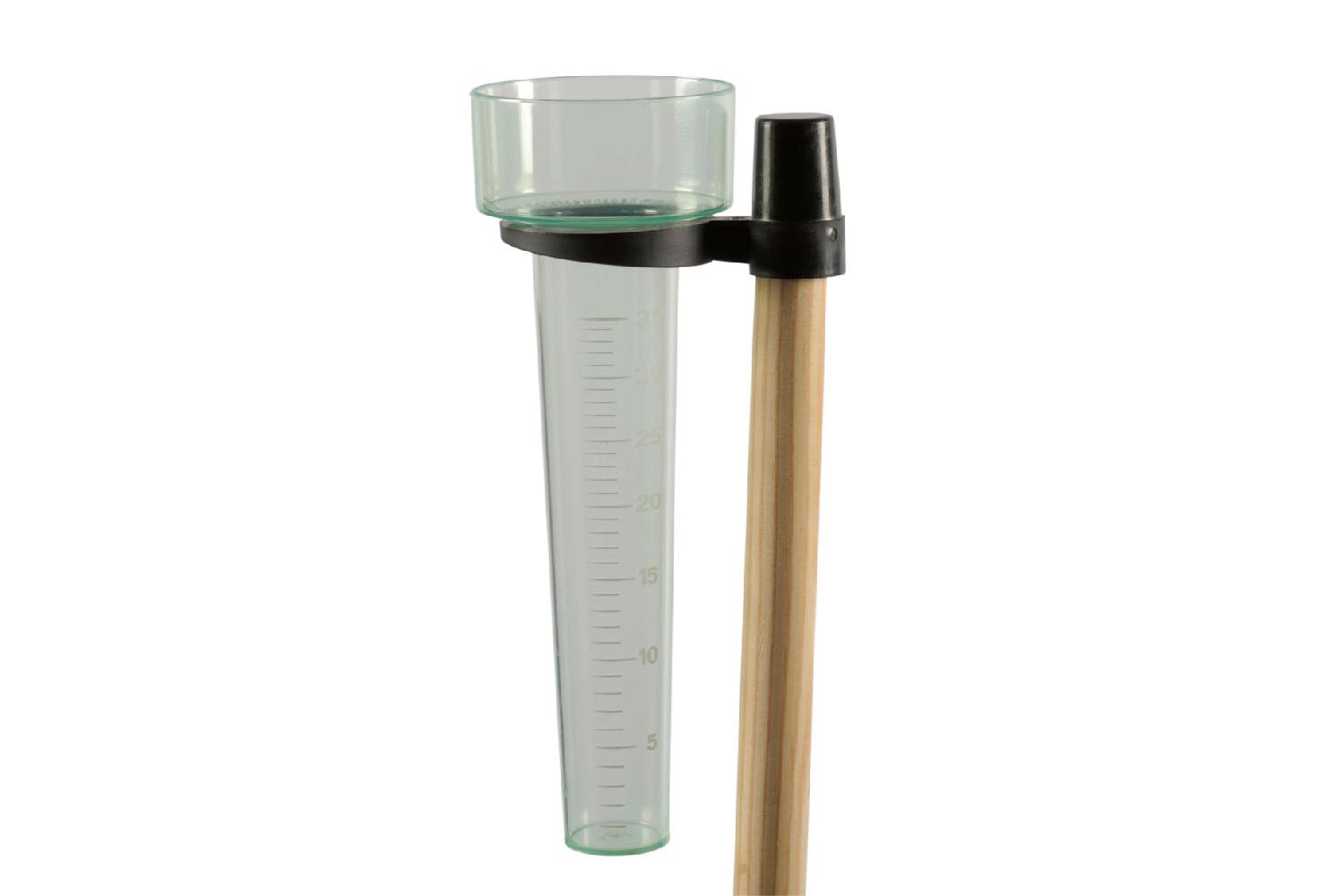Regenmesser mit Halter  Kunststoff, zur genauen Angabe der Regenmenge Lieferung ohne Holzstab 500 ml 