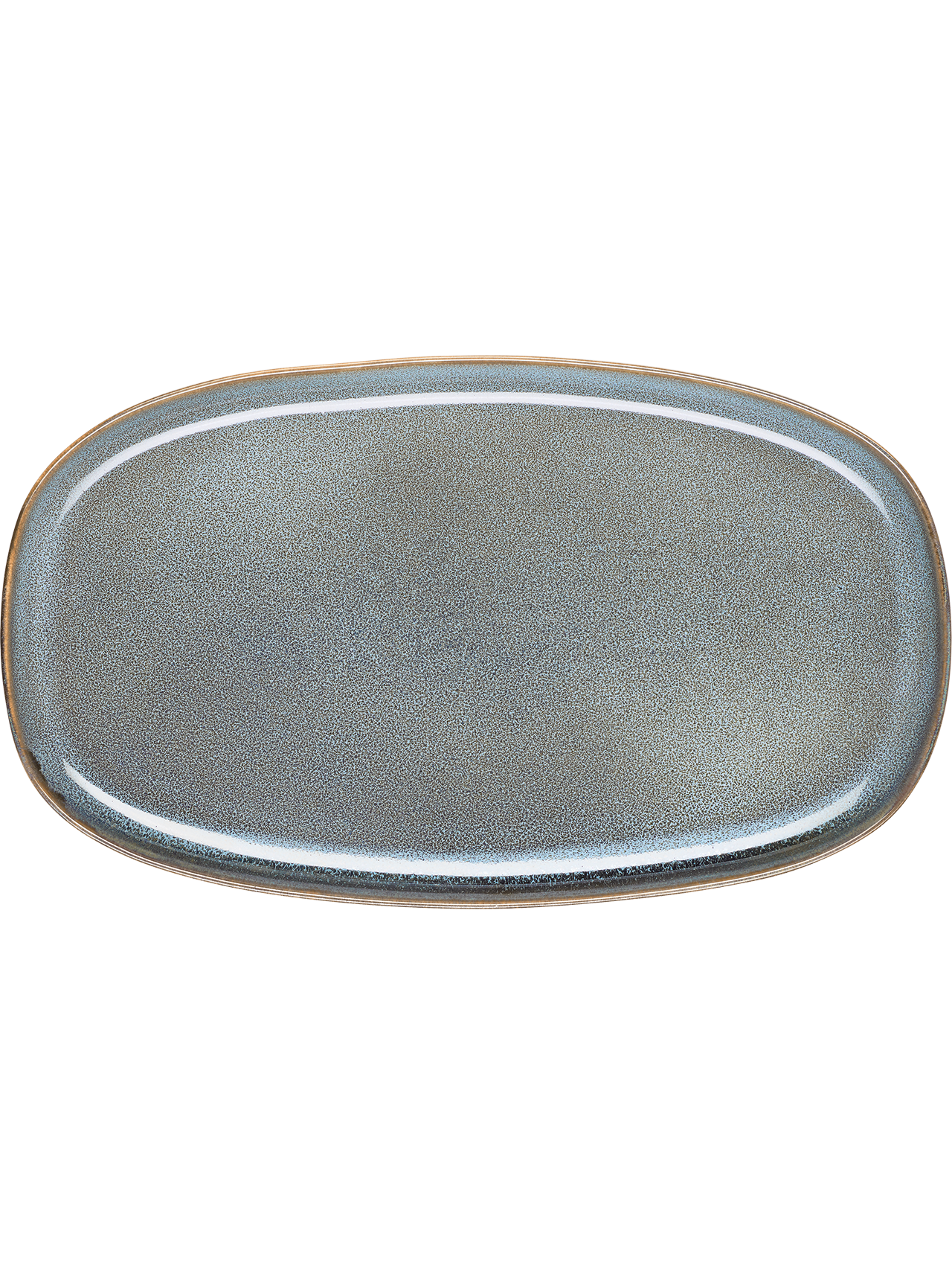 Platte, oval, denim 31 x 18 cm, H. 2 cm  