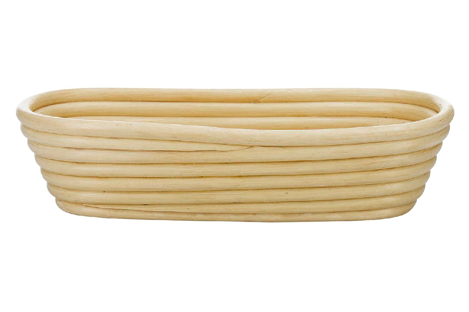 Gärkörbchen oval 27,5x14x7cm oval, aus natürlichem Peddigrohr, zum Gären und  Ruhen von Brotteigen, atmungsaktiv und langlebig