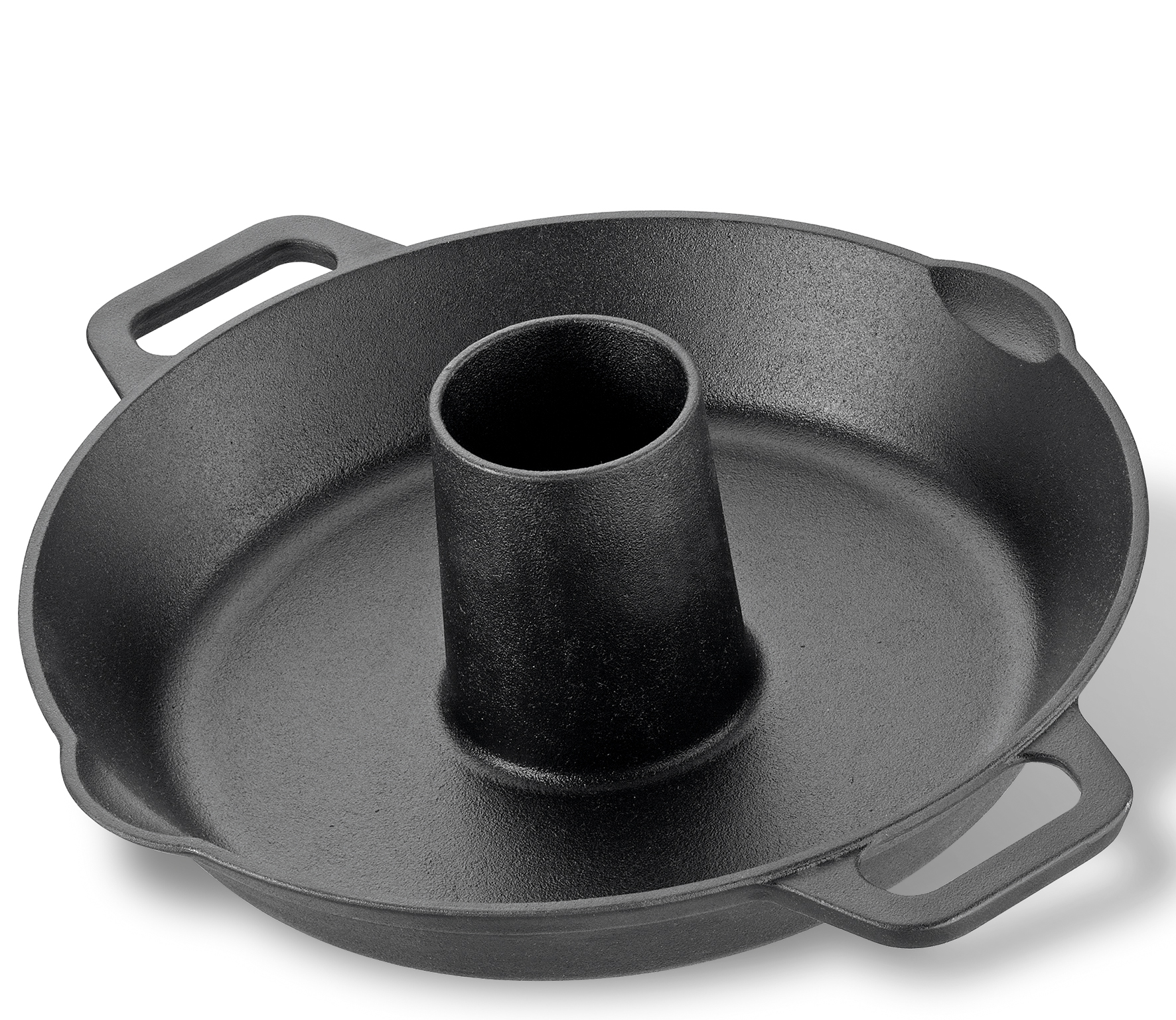 BBQ Hähnchenbräter Gusseisen, 28 cm Geeignet für Grills und Backofen, Fassungsvermögen Aromabehälter: 100 ml