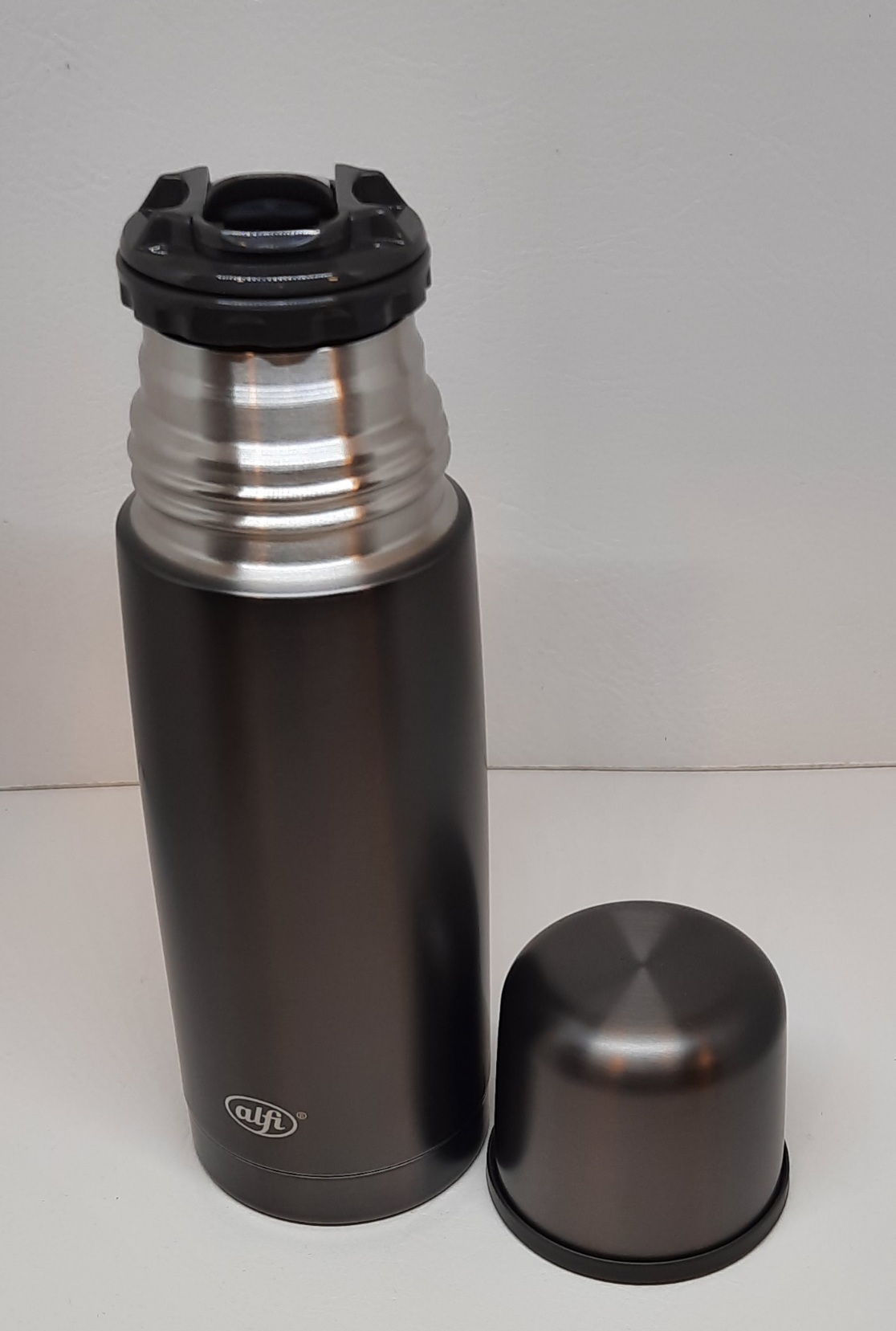 Isolierflasche Perfect automatic grey 0,35l hält 12h heiß,24h kalt absolut dicht, BPA frei