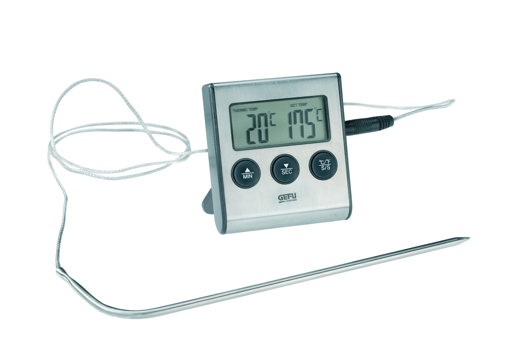 Bratenthermometer Messbereich bis 250 °C,Timer,Magnet,Standfuß 