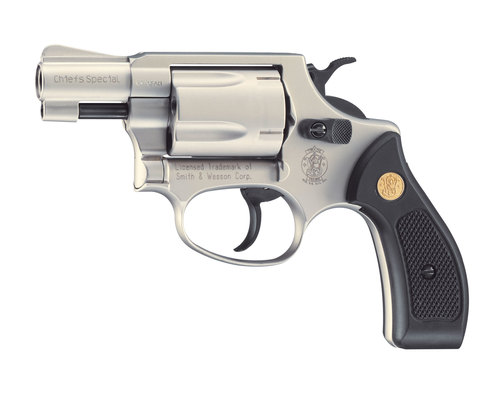 Smith&Wesson, Chiefs Special Nickel-Finish 9mm R.K., 5 Schuss,Single/ Double Action 