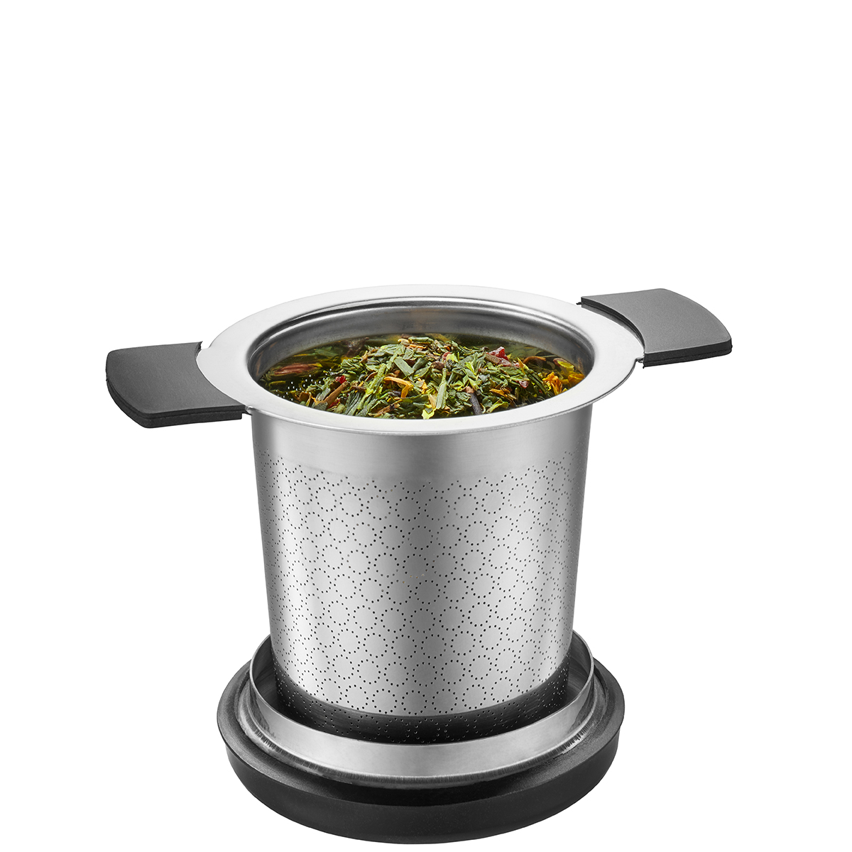 Teefilter SAVORO,feinmaschiges Sieb für  vollendetes Aroma und klaren Tee Deckel und Tropfschale in einem
