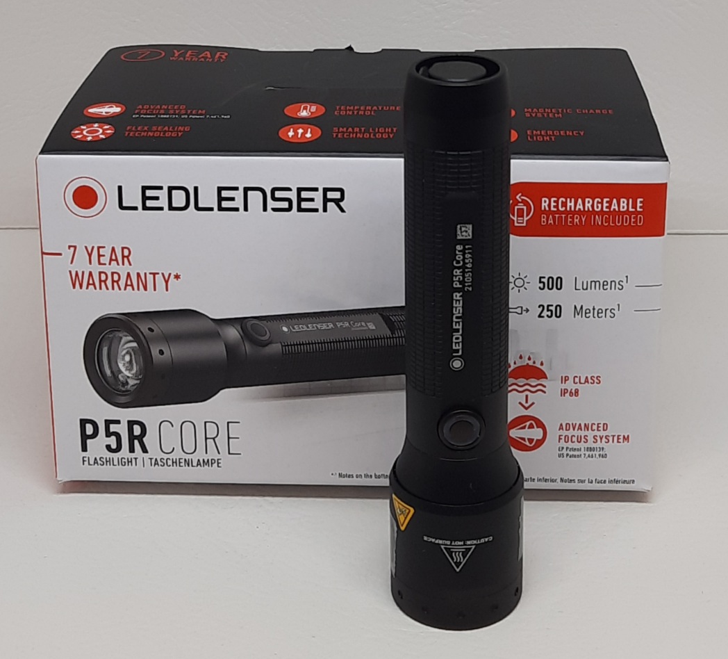 LedLenser P5RCore Taschenlampe Akku 500 Lumen, 250mtr., USB Kabel, Wasserfest 