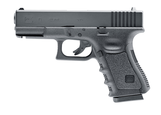 Glock 19, 4,5mm SteelBB´s, 3,0Joule,CO2, 16 Schuss 130mtr/sek, Metallschlitten,Double Action Only 