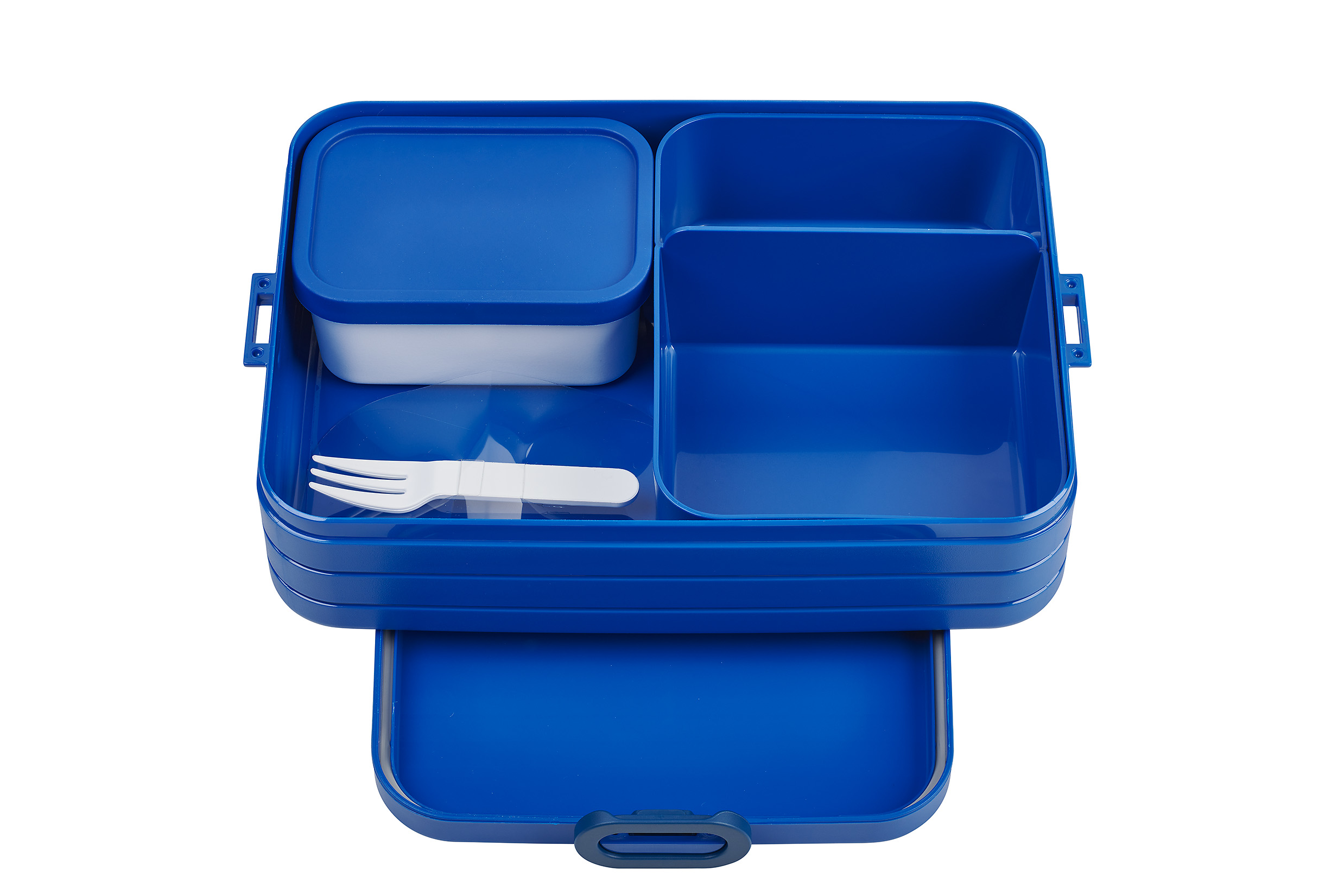Bento Lunchbox take a break large - vivid blue incl.herausnehmbarer Bento-Einsätze&Snackgabel Spülmaschinengereignet,Geräumige Brotbox