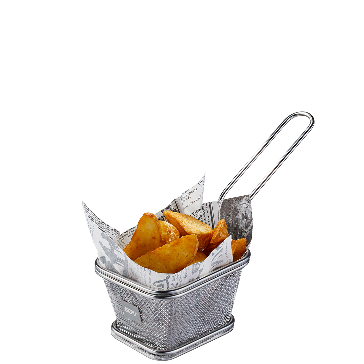 Mini- Servierkorb BBQ, klein perfekt zum Servieren von Pommes, Wedges, Nuggets spülmaschinenfest, Edelstahl