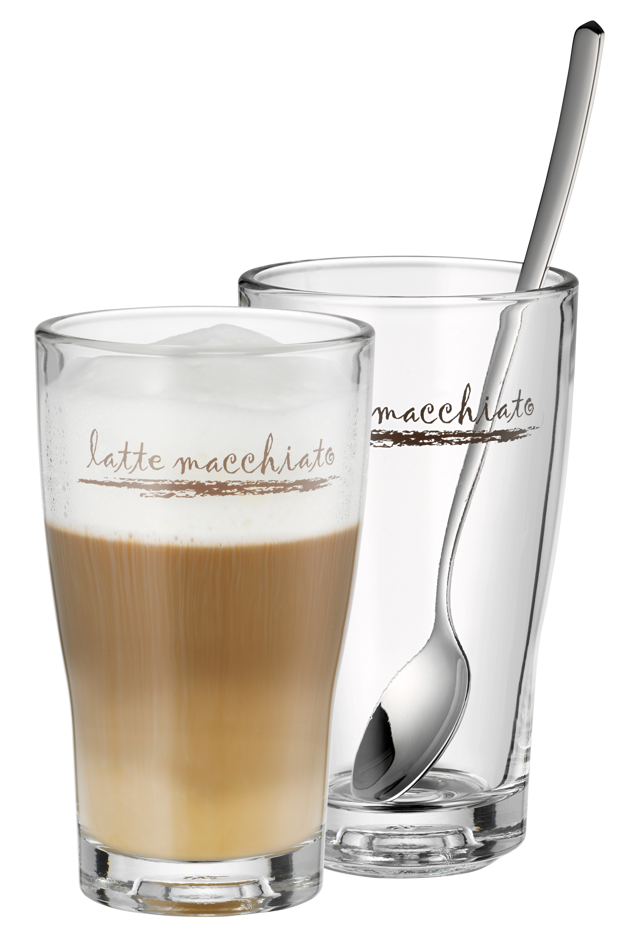 Barista Latte Macchiato Glas-Set, 2-teilig Mit -Latte Macchiato- Aufdruck 