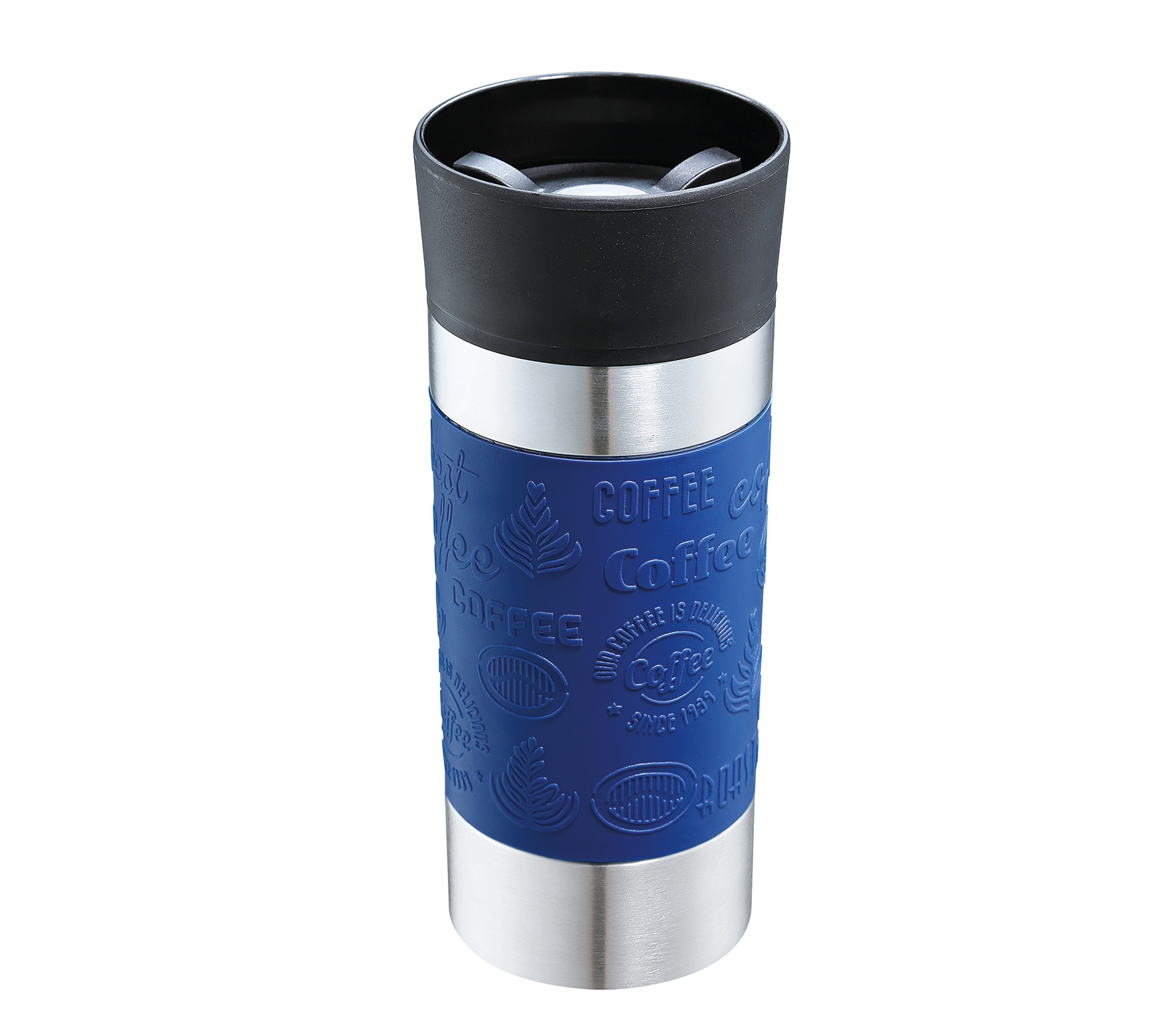 Isoliertrinkbecher VIAGGIO 360 ml blau Auslauf- und bruchsicher Mit Doppelwandsystem  