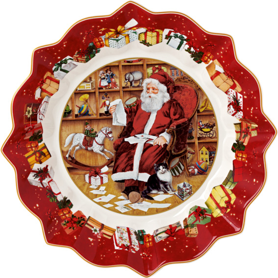 Schale groß, Santa liest Wunschzettel 25 Weihnachten Porzellan 