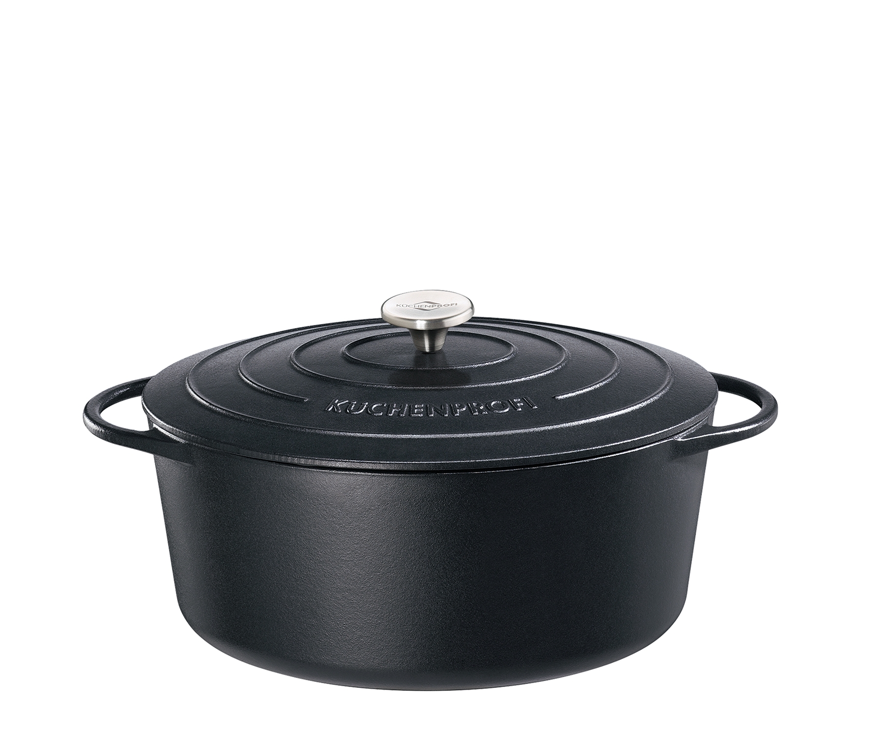 Bratentopf oval mit Gussdeckel PROVENCE 35 black emailliertes Gusseisen + energiesparend, 8,9l 