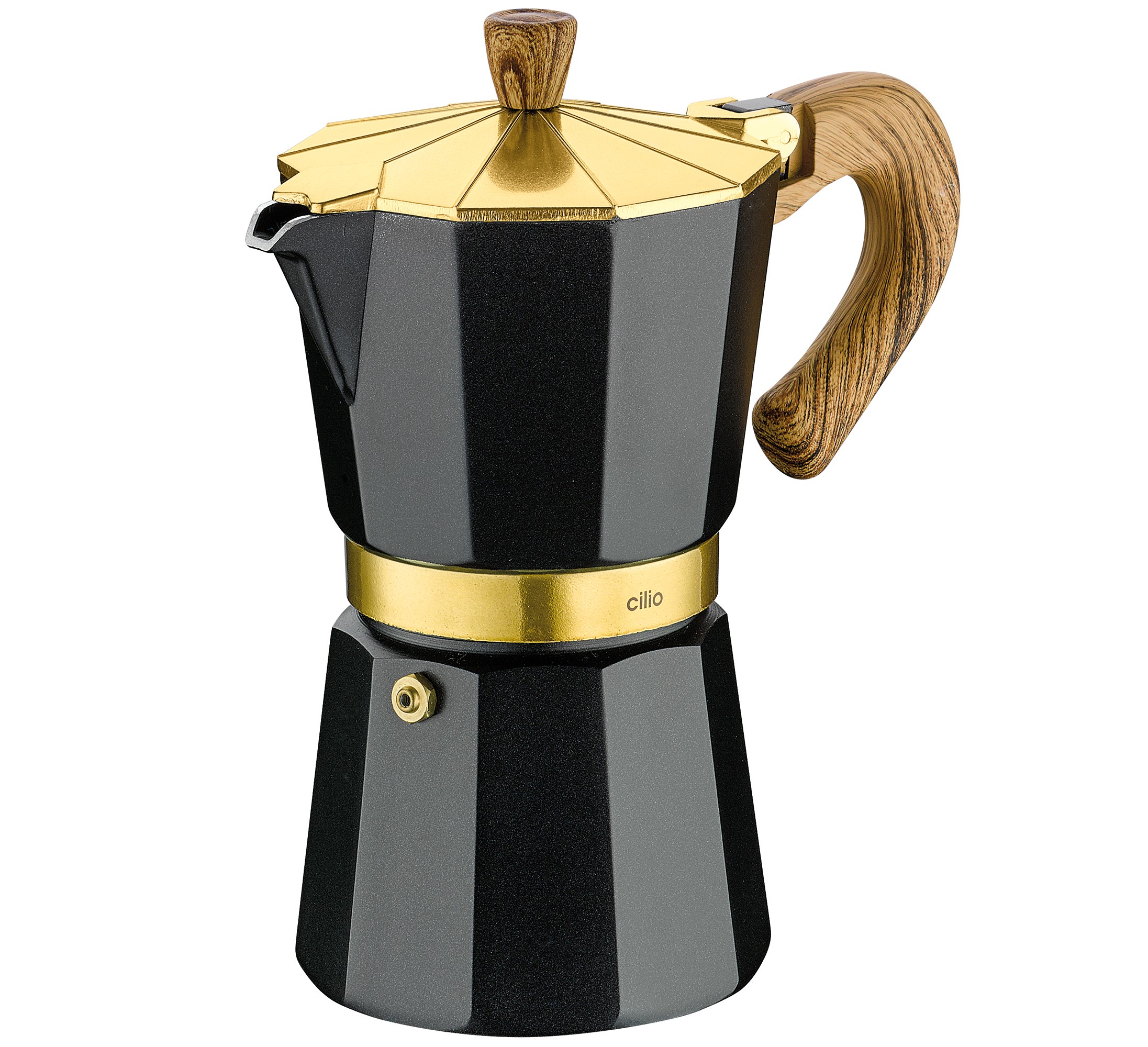Espressokocher CLASSICO ORO 6Tassen schwarz/gold  Aluminium,nicht für Induktion 