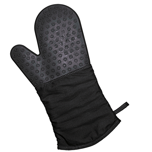 Backhandschuh Silikon/Textil schwarz Guter Hitzeschutz durch die Materialkombination 