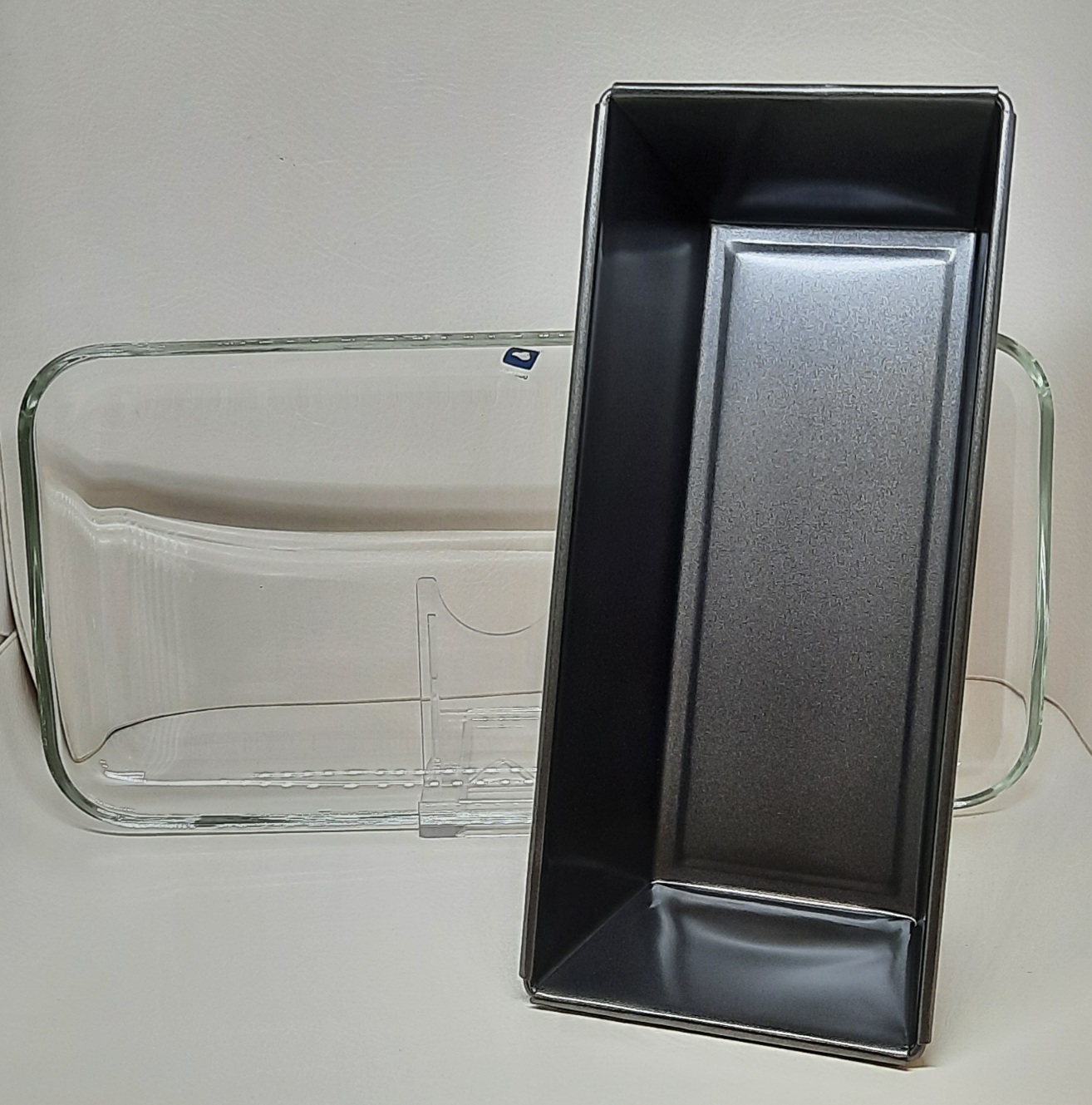 Backform 26x12cm mit Tortenplatte Glas 33x16cm antihaftbeschichtete Form 