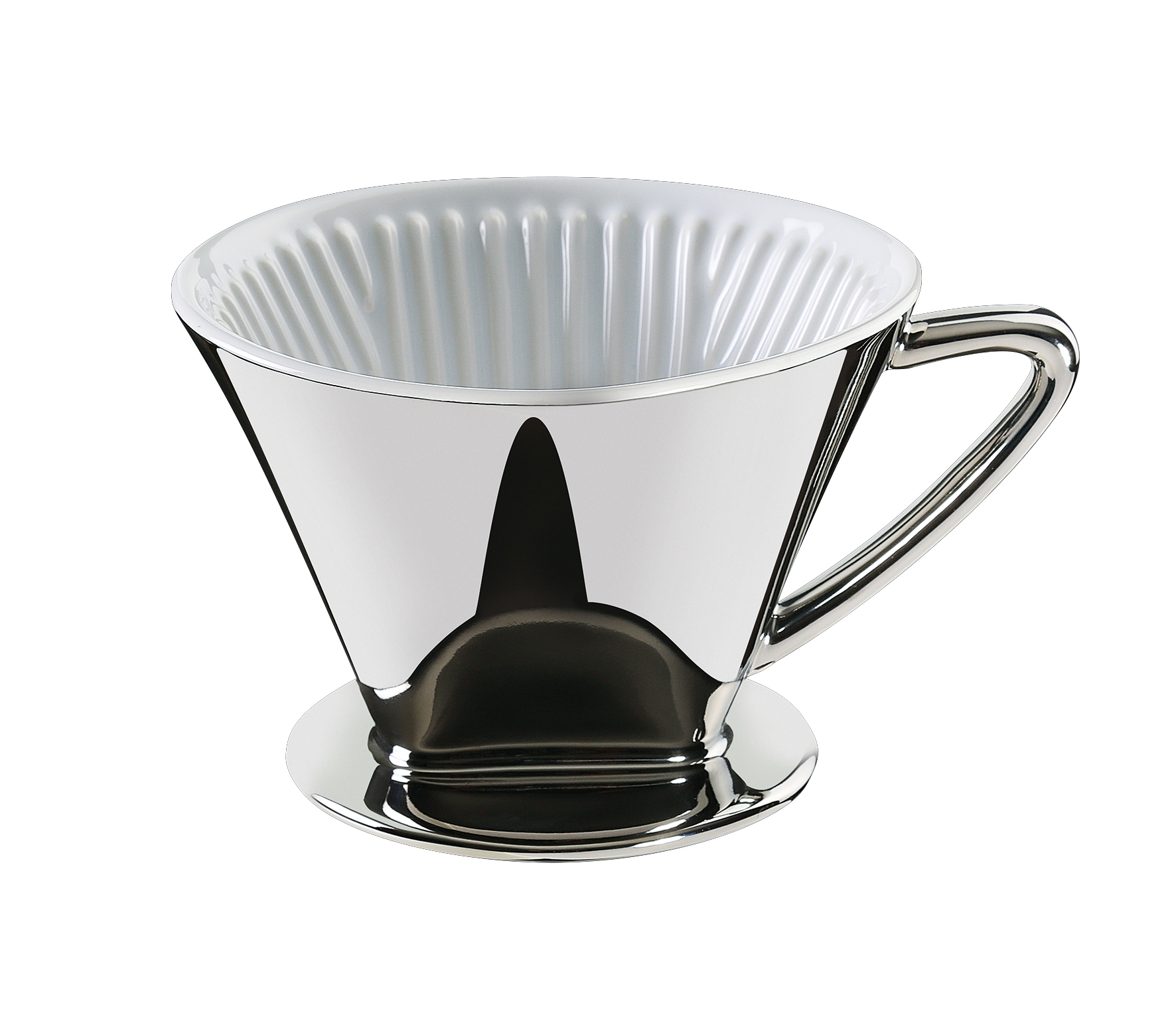 Kaffeefilter Gr. 4 silber Porzellan robuste Keramik + für volles Aroma  