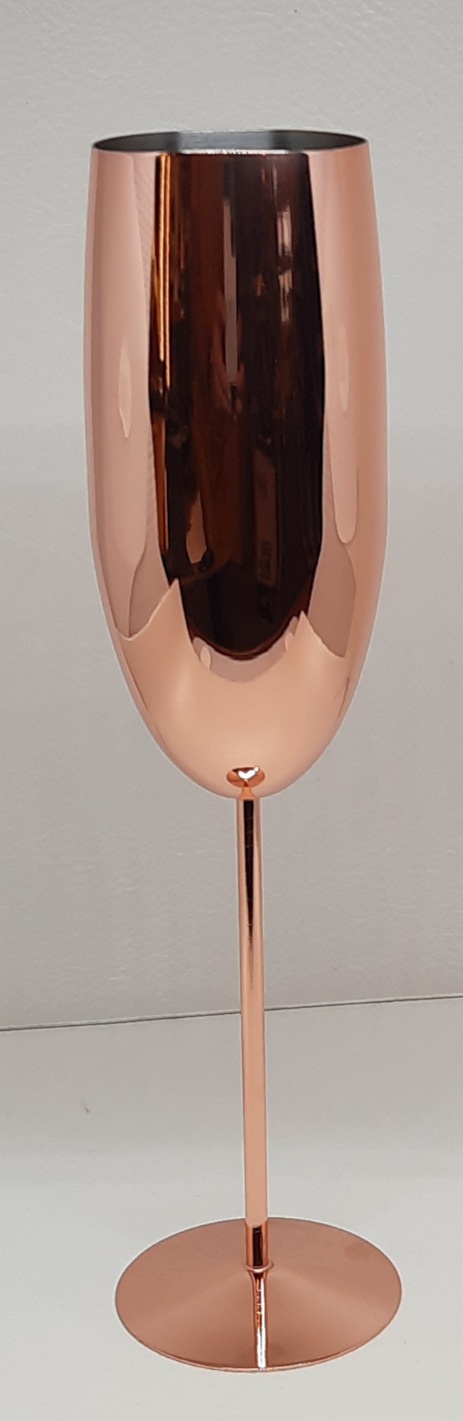 Champagnerkelch Edelstahl/PVD Kupfer 270 ml, 25,5 cm hoch 