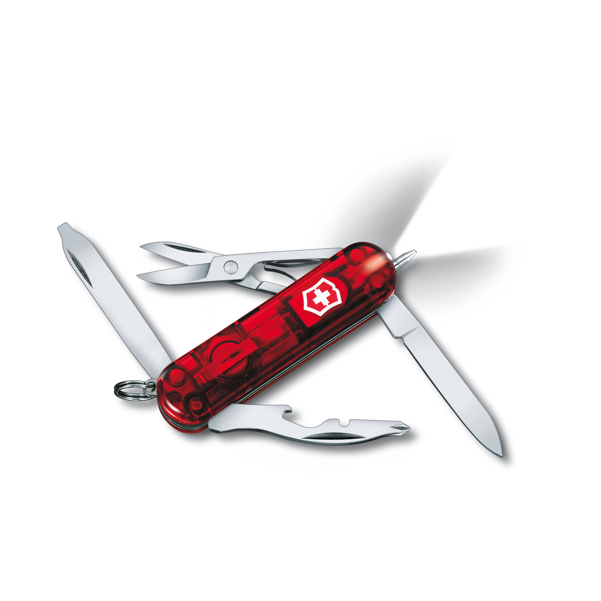 Taschenmesser MIDNITE MANAGER rot transparent 0.6366.T mit 10 Funktionen 