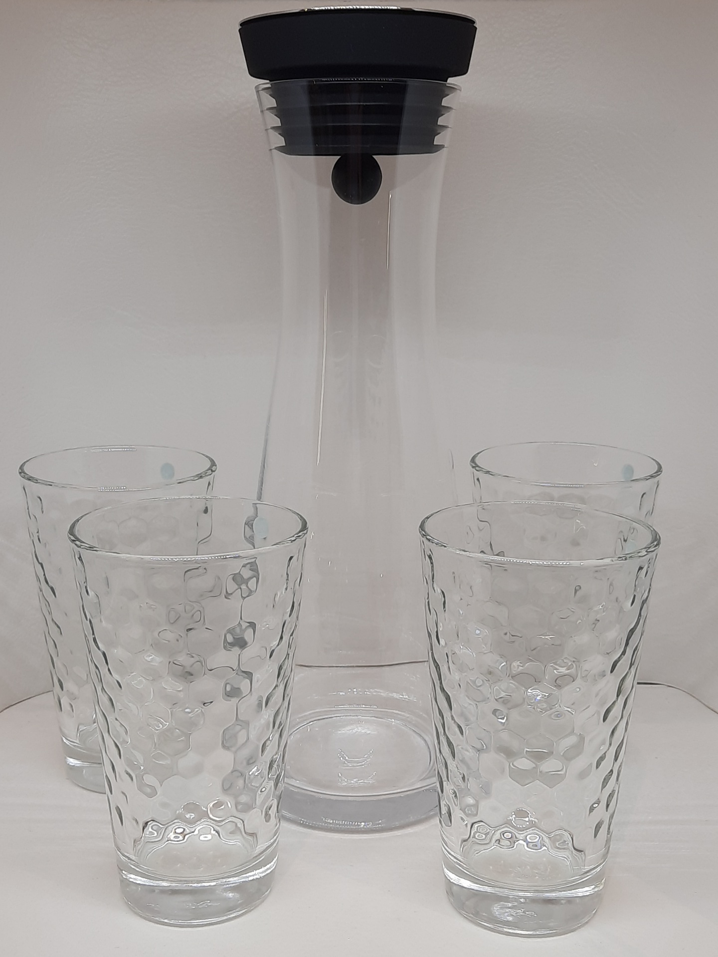Wasserkaraffe mit 4 Gläser BASIC 1l Wasserkaraffe incl. 4 Trinkgläser 