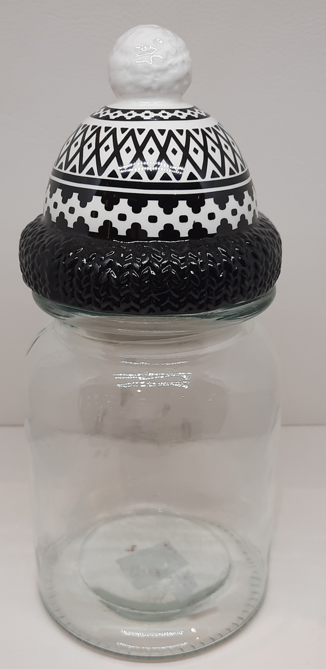 Glas m. Mütze schwarz schwarz 24/ø9 cm 