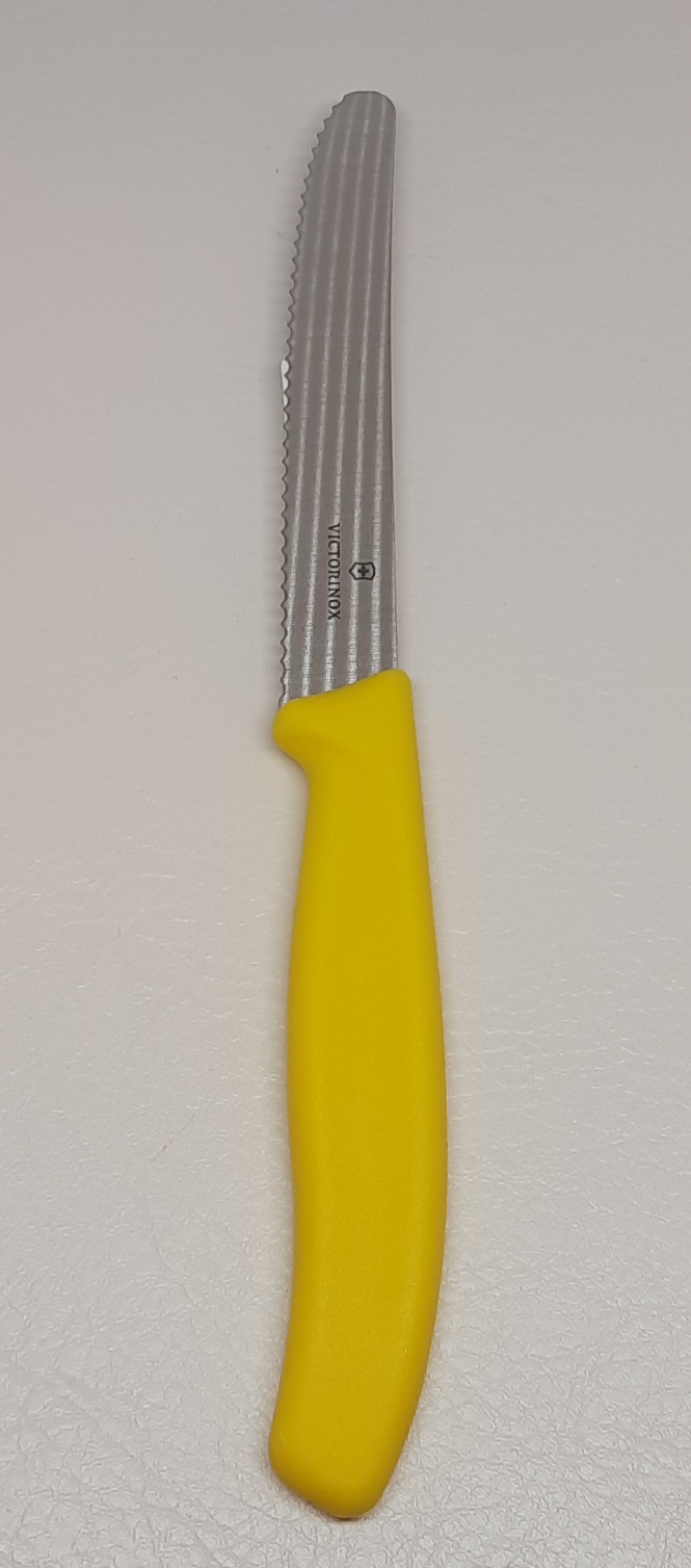 Tomatenmesser Swiss Classic, Wellenschliff, gelb, 11 cm 