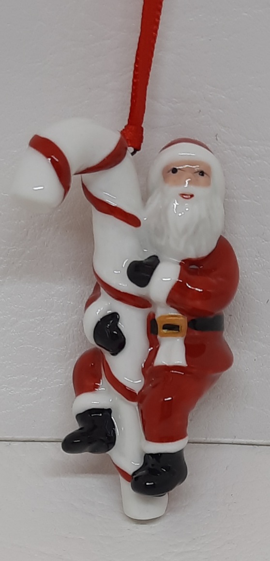 Ornamente Zuckerstange Weihnachtsmann Weihnachten Porzellan 
