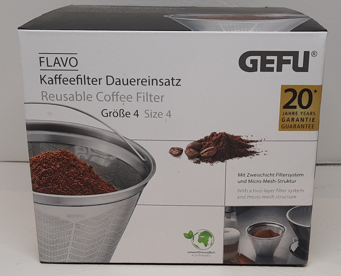 Kaffeefilter Dauereinsatz FLAVO, Gr. 4 hochwertiger Edelstahl , Spülmashinengeeignet,  