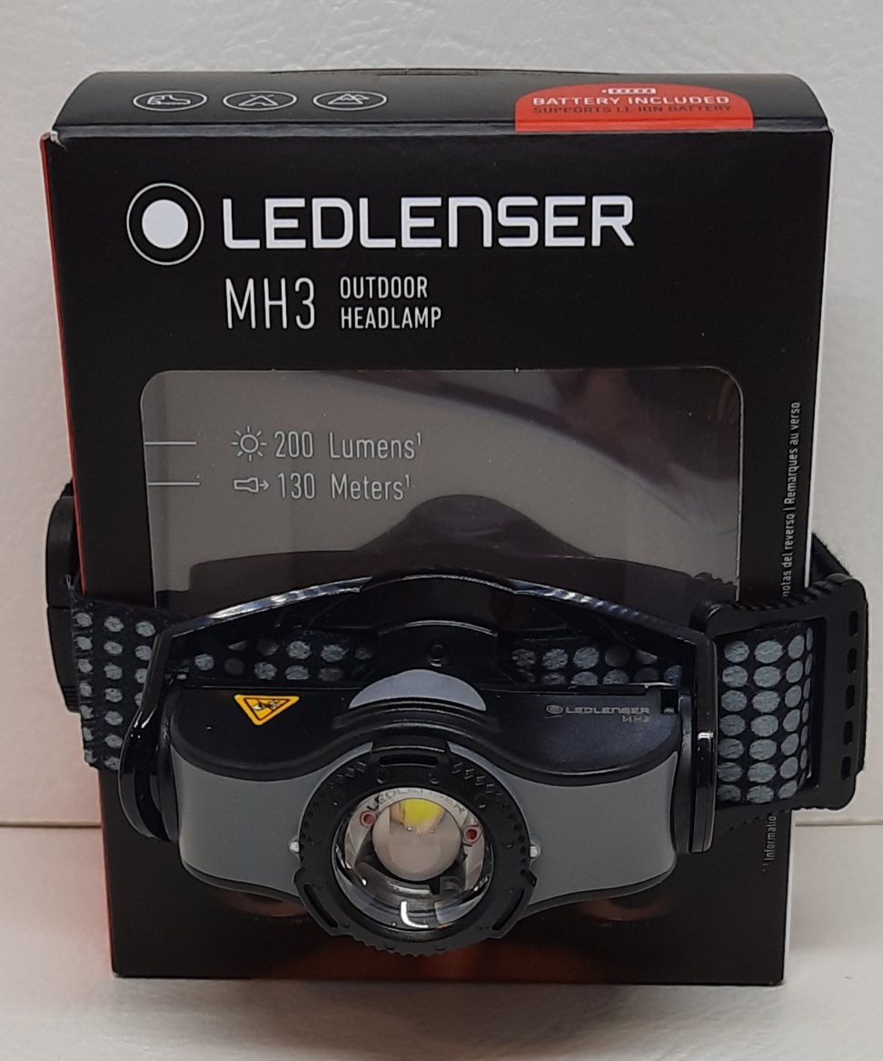 LedLenser Kopflampe MH3 schwarz 200 oder 20 Lumen, 130mtr/40mtr.,Leuchtdauer4,5/35 